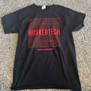 Hanes Black and Red Short Sleeve Tee